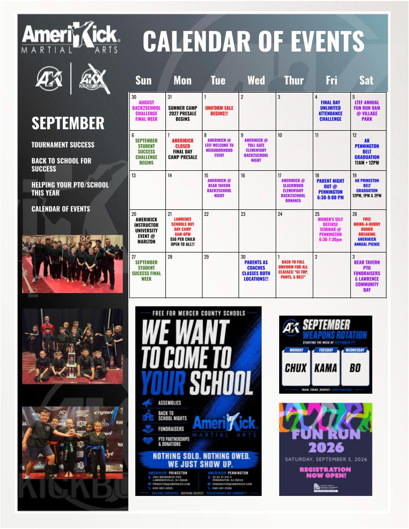 September 2026 Amerikick Newsletter — Full September Calendar of Events